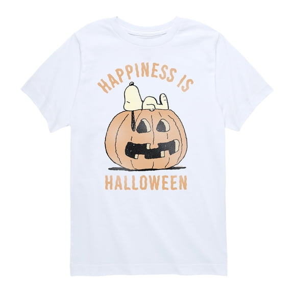 Peanuts - Happiness Is Halloween - Youth Boys Short Sleeve Graphic T-Shirt