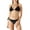 Black, variant on Relleciga Women's Ruffle Triangle Bikini Top with Bottom String Halter Two Piece Bathing Suits