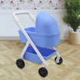 thumbnail image 5 of MERIGLARE 1/12 Scale Dollhouse Carriage Toy Dolls Crib Model Handmade Mini Bassinet Ornaments Crafted Accessories Scene Decor Blue, 5 of 6