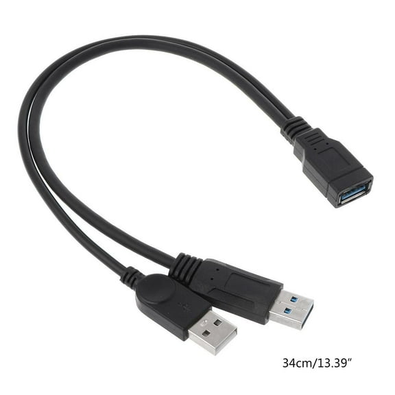 USB 2.0 A Male to USB Female 2 Double Dual Power Supply USB Female Splitter Extension Cable HUB Charger for Printers