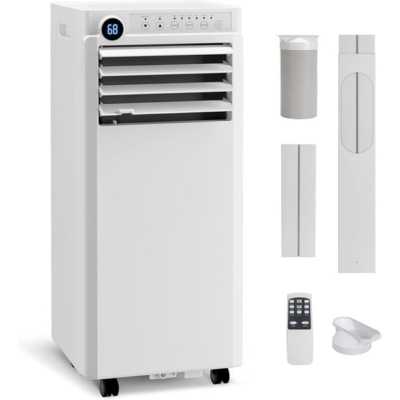 Portable Air Conditioner, 10000 BTU 5-in-1 Portable AC Unit, Cool Fan & Dry Remote Control Up to 450 Sq ft LED Display