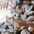 thumbnail image 4 of Zukuco 20 Pieces Silver Glittered Artificial Leaf Spray Picks 12" Tall for Christmas Winter Wedding Wreath Tree Floral Arrangment Vase Bouquets Table Centerpieces Decoration, 4 of 7