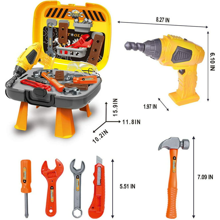 Fun Little Toys Power Tool Workshop Play Construction Tool Set