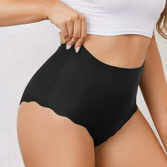 wcjm Black Women's Briefs Women's Underwear Comfortable High Waist Briefs Without Seam Breathable No Show Underwear Women