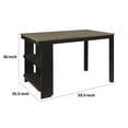 thumbnail image 5 of Benjara Tim 60 Inch Counter Height Table, 2 Built in Shelves, Gray, Black Wood, 5 of 6