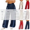 thumbnail image 3 of Tqcoqu Women's Baggy Wide Leg Pants Casual Drawstring Elastic Waisted Contrast Side Stripe Workout Y2K Track Pants,Women's S-XXL, 3 of 6