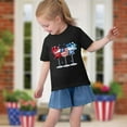 thumbnail image 3 of Toddler Casual Patriotic Tshirts Cotton Tee Shirts Independence Day USA Flag Graphic Tees Summer Cute T-Shirts Black， 7 Years, 3 of 7