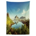 thumbnail image 3 of Ambesonne Scenery Tablecloth Rectangular Table Cover, Sunny Fall Day Image, 60"x90", Green Blue, 3 of 4