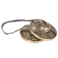 thumbnail image 2 of Handmade 2.6in/6.5cm Tibetan Tingsha Cymbal Bell for Meditation with Buddhist Symbols, 2 of 7