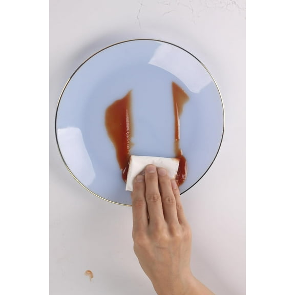 8-Inch Glass Dinner Plates Set of 6 – Elegant Blue with Gold Trim and Non-Slip Base