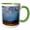 Green/White, variant on 3drose, Photograph of a Young Red Tailed Hawk Flying over a Field., 15oz Mug