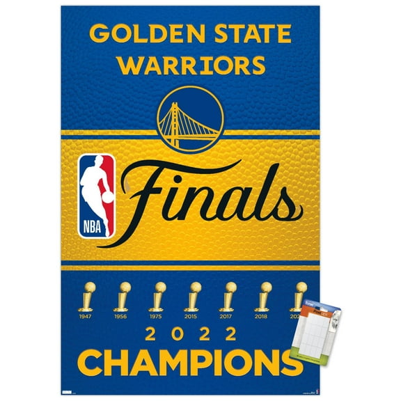 NBA Golden State Warriors - 2022 Commemorative NBA Finals Team Logo Wall Poster, 22.375" x 34"