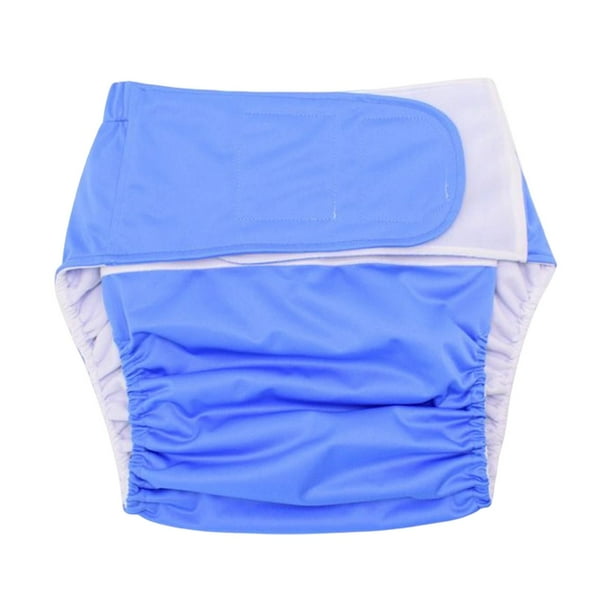 Pañal reutilizable para adultos, cintura ajustable, impermeable, cubierta de pañal para adultos, tela para adultos Azul Yuyangstore cubierta de pañal para adultos