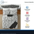 thumbnail image 4 of Mainstays Floral Scallop 4-Piece White/Black Comforter Set, Twin/Twin XL, 4 of 14