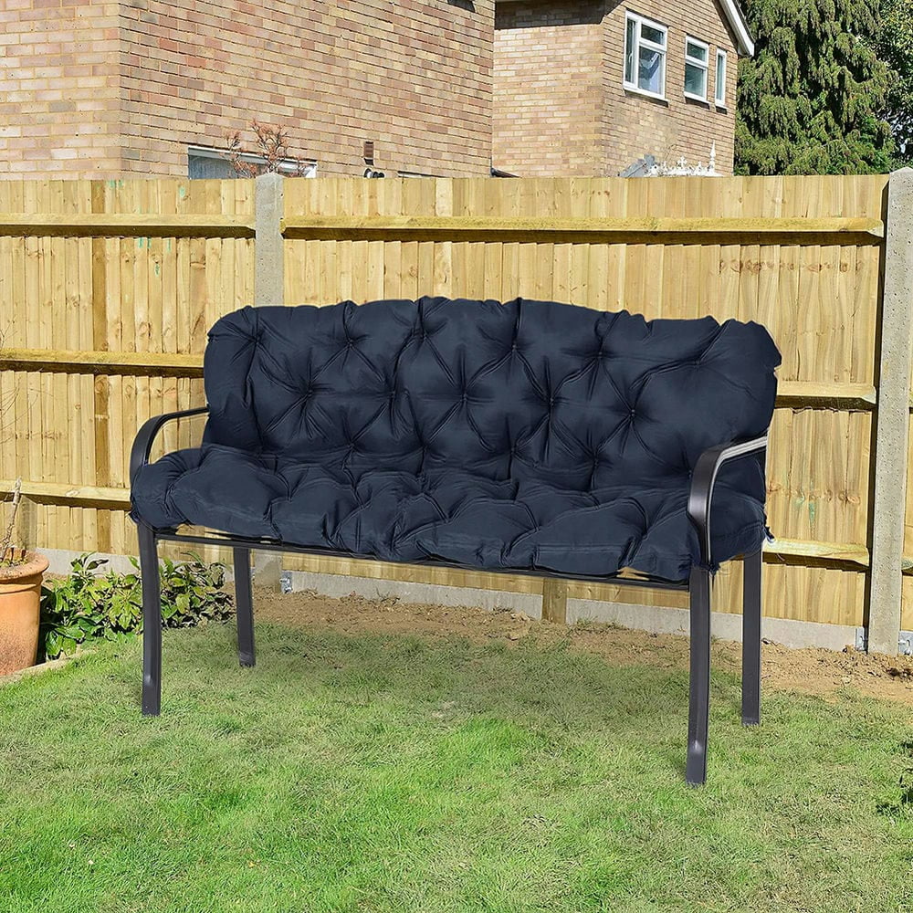 Spaco 59" x 38" Tufted Bench Cushion, Outdoor Furniture, 3-Seater Replacement for Swing Chairr, Patio Sofa/Couch, Dark Blue