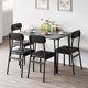 thumbnail image 5 of ChaoLink Juego de comedor para 4, conjunto de mesa y 4 sillas tapizadas, juego de comedor industrial de 5 piezas, 5 of 8