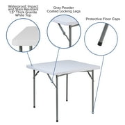 Flash Furniture 2.81-Foot Square Granite White Plastic Folding Table