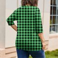 thumbnail image 6 of Sewkxo Plus Size Tops for Women Loose Fit 3/4 Length Shirt Crewneck Print Blouses Fashion 2026 Summer Clothes,Green 2XL, 6 of 6