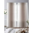 thumbnail image 3 of White Brown Sheer Curtains 96 Inch Length 2 Panels Set for Living Room/Bedroom, Modern Gradient Vertical Stripes Geometric Curtain Sheers Drapes Rod Pocket Curtains Window Treatment Set 52''x96''x2, 3 of 7