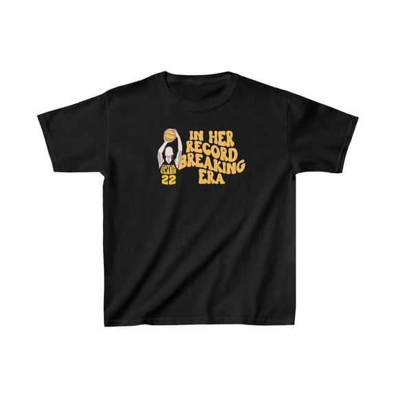 In Her Record Breaking Era Clark 22 women's basketball Kids Cotto Tee