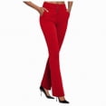 thumbnail image 2 of KPOPLK Womens Dress Pants for Work Business Casual Pants Stretch Pull On Ladies Slacks With Pockets, formal Elastic High Waist Yoga Pants Plus Size Palazzo Trousers Work Pants Women Clothes(Red,XL), 2 of 4