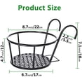 thumbnail image 3 of Iron Art Hanging Baskets Plant Holder Outdoor Flower Stand Rail Metal Fence Balcony Plant Stand Black, 3 of 8