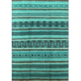 thumbnail image 1 of Ahgly Company Indoor Rectangle Solid Turquoise Blue Modern Area Rugs, 4' x 6', 1 of 4
