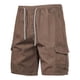 thumbnail image 1 of pstuiky Pantalones cortos de gimnasio para hombre, Pantalones cortos de cintura elástica con cordón y múltiples bolsillos a la moda para hombre Pantalones cortos de entrenamiento, 1 of 5