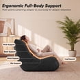 thumbnail image 5 of Furmax 66.5" Oversized Floor Sofa Couch, 2-Seater Leather Lazy Sofa Chair with Cup Holders for Gaming, Movie Nights, Living Room & Dorm, No Assembly Required, Black, 5 of 7