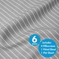 thumbnail image 3 of 1500 Thread Count Egyptian Quality Extra Soft Deep Pocket Bedroom Pinstripe Sheet Set, 3 of 3