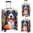 thumbnail image 2 of Welcome Spring Summer Bernese Mountain Dog Portrait Flower Blue Sky Travel Luggage Cover Berner Lover Gifts Suitcase Dust Protective Decor - 12001, 2 of 5