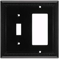 thumbnail image 1 of Henne Bery Sunken Pearls Heavy Duty Decorative Wall Plate Switch Plate Outlet Cover ToggleDecorator Matte Black, 1 of 1