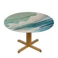 thumbnail image 3 of RUIYC Round Tablecloth Coastal Beach Round Fitted Tablecloth with Elastic Round Outdoor Table Cover Fitted Tablecloths for Round Tables Waterproof Reusable Table Cloth for Indoor and Outdoor, 3 of 7
