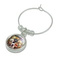 thumbnail image 2 of Old Paris Eiffel Tower Dogs Selfie Wine Glass Charm Drink Marker, 2 of 5