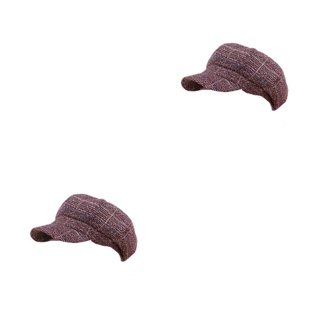 Minnieouse Lana mujer al aire libre Otoño Invierno octogonal Newsboy Vintage cálido sombrero artista viaje gorras conducción vacaciones vino Vino rojo 2piezas