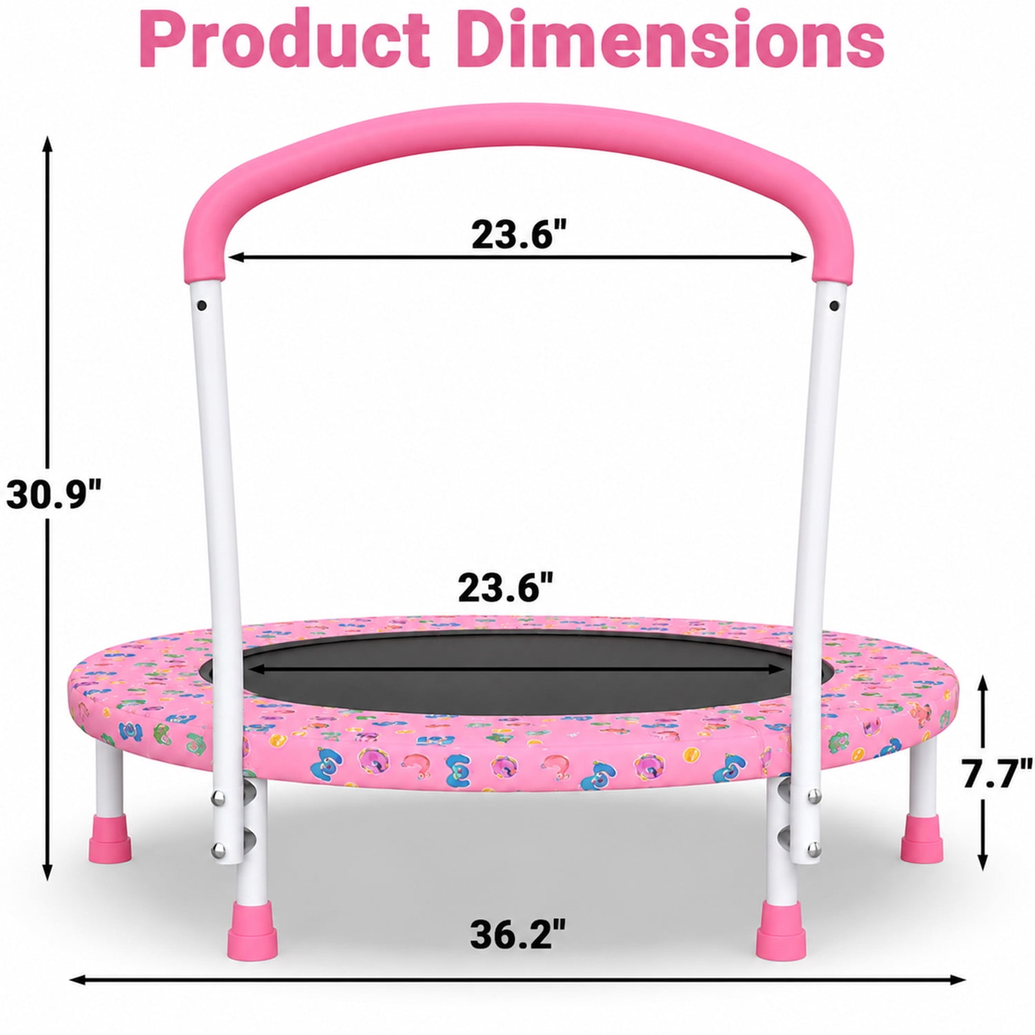 LIZEVINC 36" Trampoline Indoor Trampoline with Handle,Pink