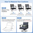thumbnail image 5 of Aoodor 23"x26" Dark Blue Patio Chair Cushions Set, Memory Foam Outdoor Seat Cushions (Set of 2 Seats, 2 Backs, 2 Lumbar Pillows), 5 of 9