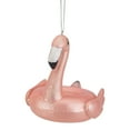 thumbnail image 2 of Northlight 4.5" Pink Flamingo Pool Float Glass Christmas Ornament, 2 of 4