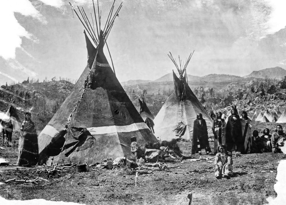 Shoshone Village, 1870. /Nshoshone Native American Village Near The