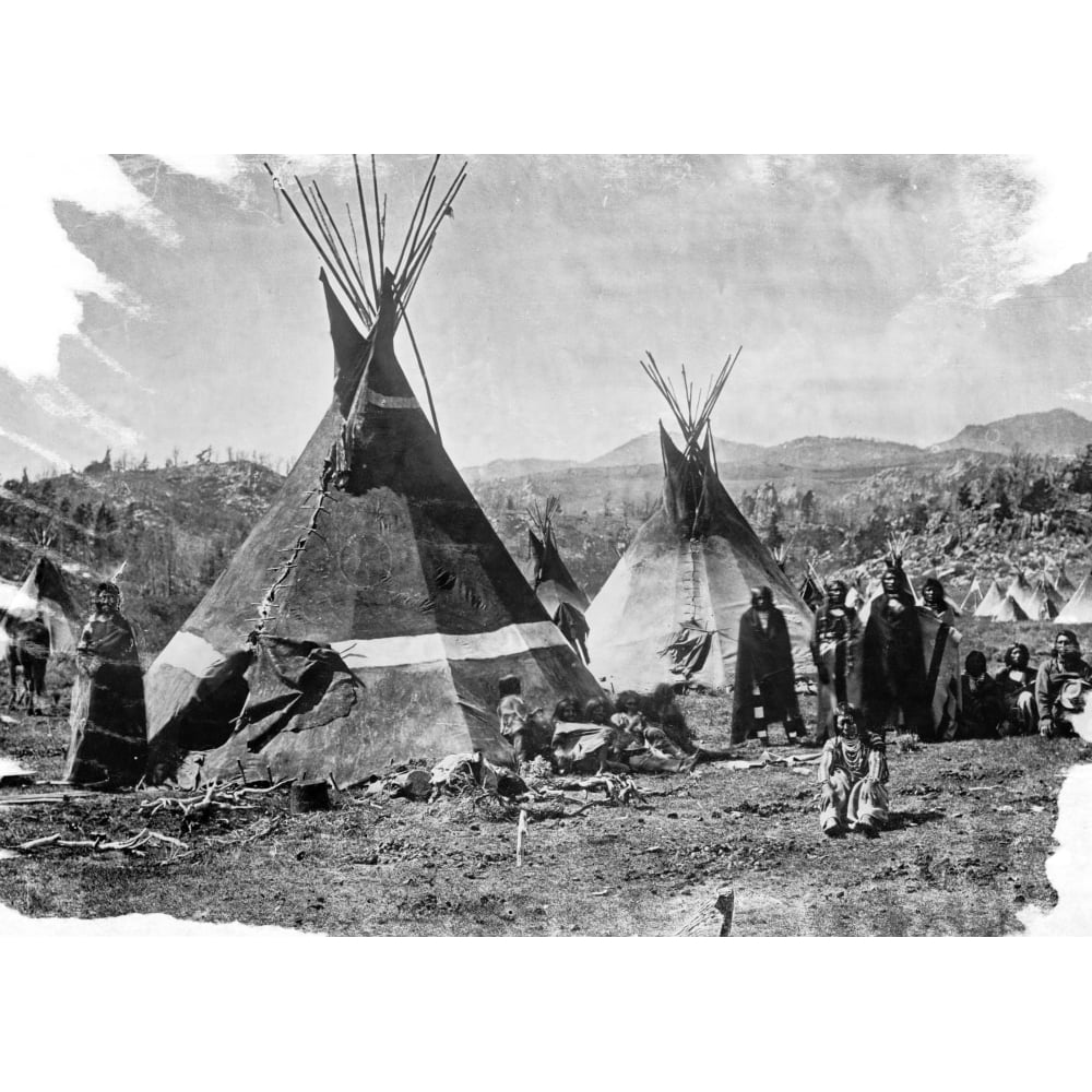 Shoshone Village, 1870. /Nshoshone Native American Village Near The