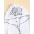 thumbnail image 4 of Argulvti Kid Swim Coverups Bow/Elephant Embroidery Short Sleeve Hooded Robe Zip-Up Towel Beachwear, 4 of 7