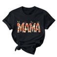 thumbnail image 2 of GaThRRgYP Womens Tshirts Trendy Fashion Tops,Women Mother's Day Gift Mom Flower Print Short Sleeve Round Neck T-shirt Pattern Top Black S, 2 of 7