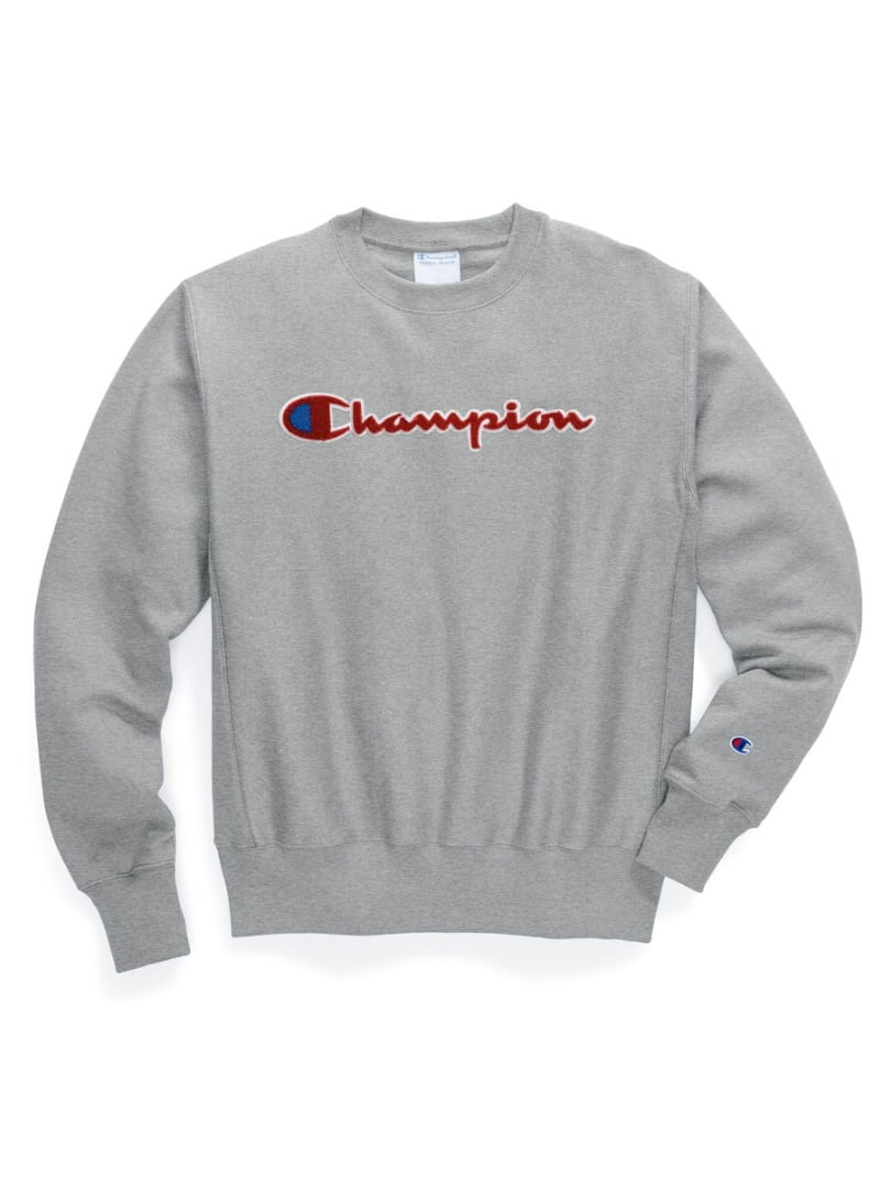 white crew neck sweatshirt champion