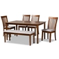 thumbnail image 2 of Baxton Studio Minette Modern and Contemporary Grey Fabric Upholstered and Walnut Brown Finished Wood 6-Piece Dining Set, 2 of 10