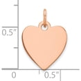 thumbnail image 2 of Ss/Rose Plated Sterling Silver Rg Engraveable Heart Polished Front/Satin Back Disc Made In United States qm390r/35, 2 of 5