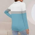 thumbnail image 5 of fatyb Women's Long Sleeve Shirts Color Block Quarter Zip Casual Tops Collar Pullover Blouses for Women, 5 of 7