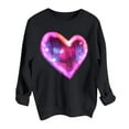 thumbnail image 5 of Valentines Day Sweatshirts, Heart Print Sweatshirt Women, Womens Long Sleeve Round Neck Sweatshirts Lover's Love Print Hoodie Long Sleeved Top Hoodie Crew Neck Top Shirt, 5 of 6