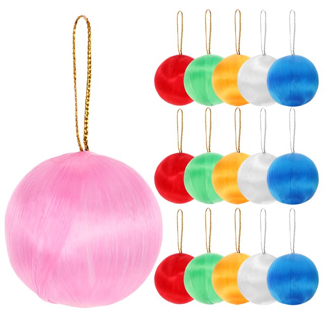 30Pcs Bola de hilo de seda Colgante de Navidad colorido Decoración de bola de nieve (Color aleatorio)