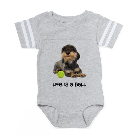 CafePress - FIN Wirehaired Dachshund Life Baby Football Bodysu - Cute Infant Baby Football Bodysuit