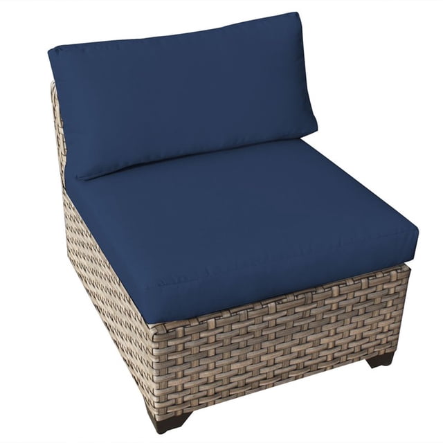 TKC Monterey Armless Patio Chair in Navy (Set of 2)